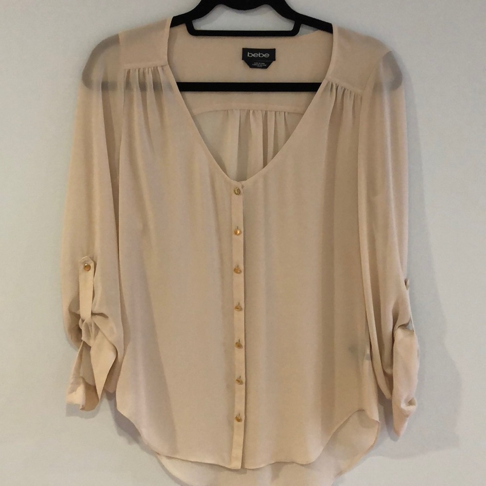 Beige sheer blouse!
